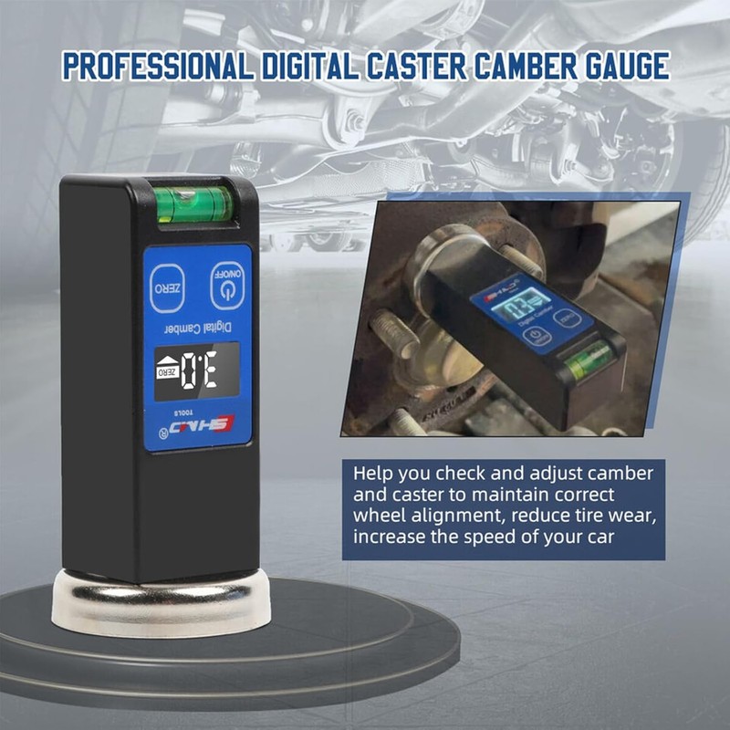 BINGOX Camber Gauge Digital Wheel Alignment Tool, -90° to +90°,