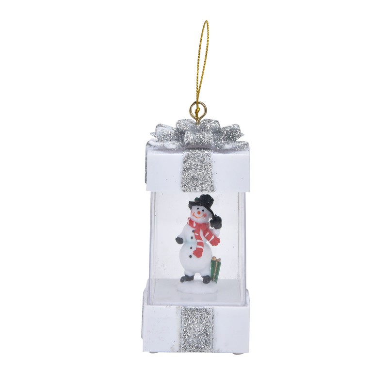 4.7inch Christmas Snowman Scene Hanging Lanterns Battery Operated Lighted Lamp