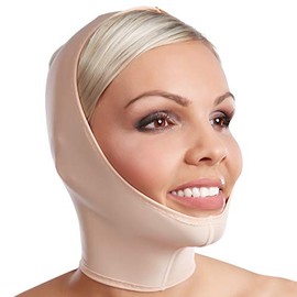 LIPOELASTIC LIPOELASTIC FM Special - Post Surgery Compression Facemask Covers with Hook-and-Loop Fastener - Neck and Chin Compression Wrap, Jowl Tightening