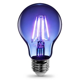 Feit Electric A19 Clear Glass Purple LED Bulb,Traditional Glass Design,Dimmable.