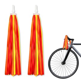 Estivaux Orange Yellow Bike Streamers Birthday Bike Handlebar Tassels Holiday Bicycle Handlebar Streamer Rainbow Bike Handle Ribbon Tassels for Bicycle Ornaments Thanksgiving Day Decorations