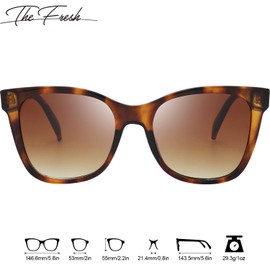 The Fresh Women Cat eye Crystal Shades Sunglasses Gift Box, 731802 Leopard Print, 53 mm