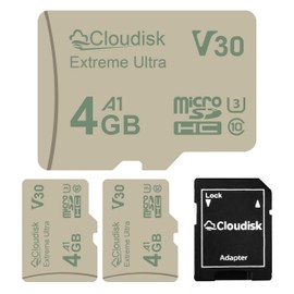 Cloudisk 3-Pack Micro SD Card 4GB U3 90MB/S C10 V30 Extreme Ultra MicroSDHC UHS-I High Speed Memory Card (3Pack 4GB U3)