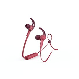 Hama Bluetooth® Kopfhörer Connect (In-Ear), Wireless, binaural, Bluetooth, 20-20.0000 Hz (Bandbreiten von Mikrofon und Kopfhörer), Mikrofon, Ohrbügel, Flachkabel rot