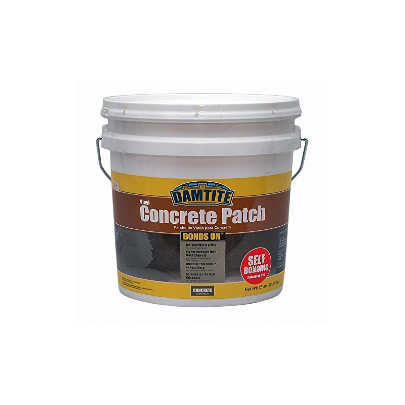 Damtite 04025 Gray Bonds-On Vinyl Concrete Patch, 25 lb. Pail