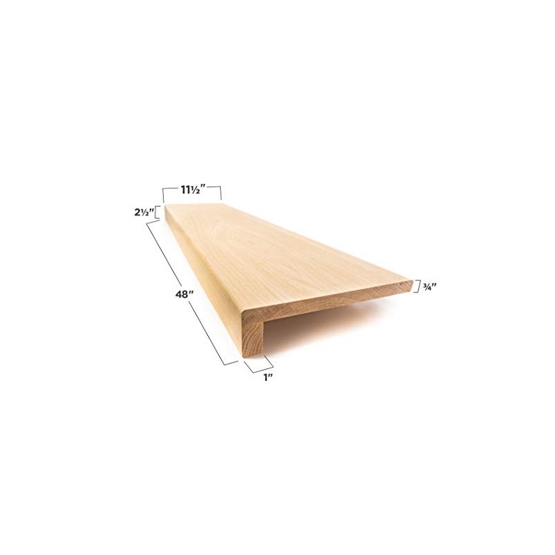 Solid Red Oak Stair Tread with Large (1 3/4") Square