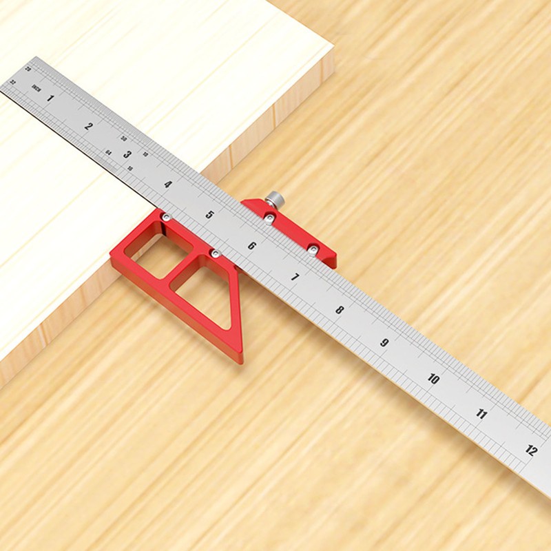 Center Gauge 12in 45° 90° Line Ruler Measuring Scribing Tool