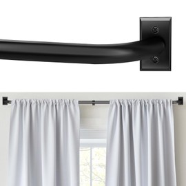 ZYRW Blackout Curtain Rod, Adjustable Extra Long Curtain Rod for Windows 66 to 152 Inches(5.5-12.7Ft), Wrap Around Heavy Duty Curtain Rods, Room Darkening French Return Rod, Matte Black
