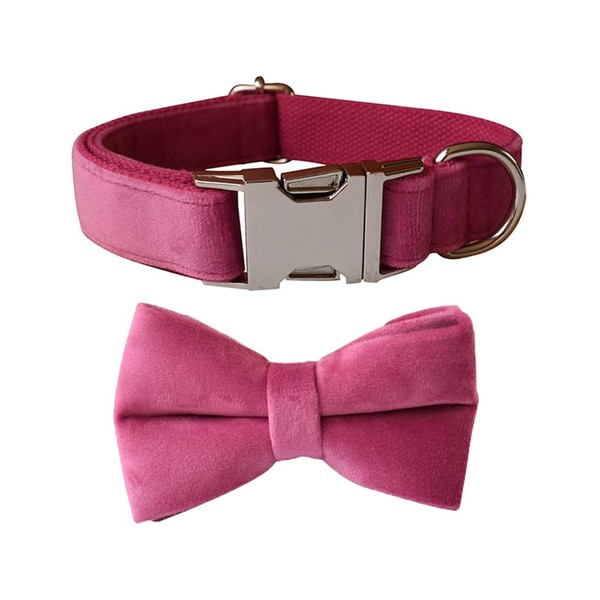 Bowtie Dog Collar, Soft & Comfy Velvet Dog Bow tie