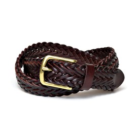 KIETH ST-02DARKBROWN Mesh Belt, Italian Leather, Dark Brown, Total Length 41.3 inches (105 cm), 1.2 inches (30 mm) Wide, Made in Japan, Braun