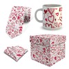Ambesonne 4 Pcs Set Gift for Men, Love Tie Hankerchief