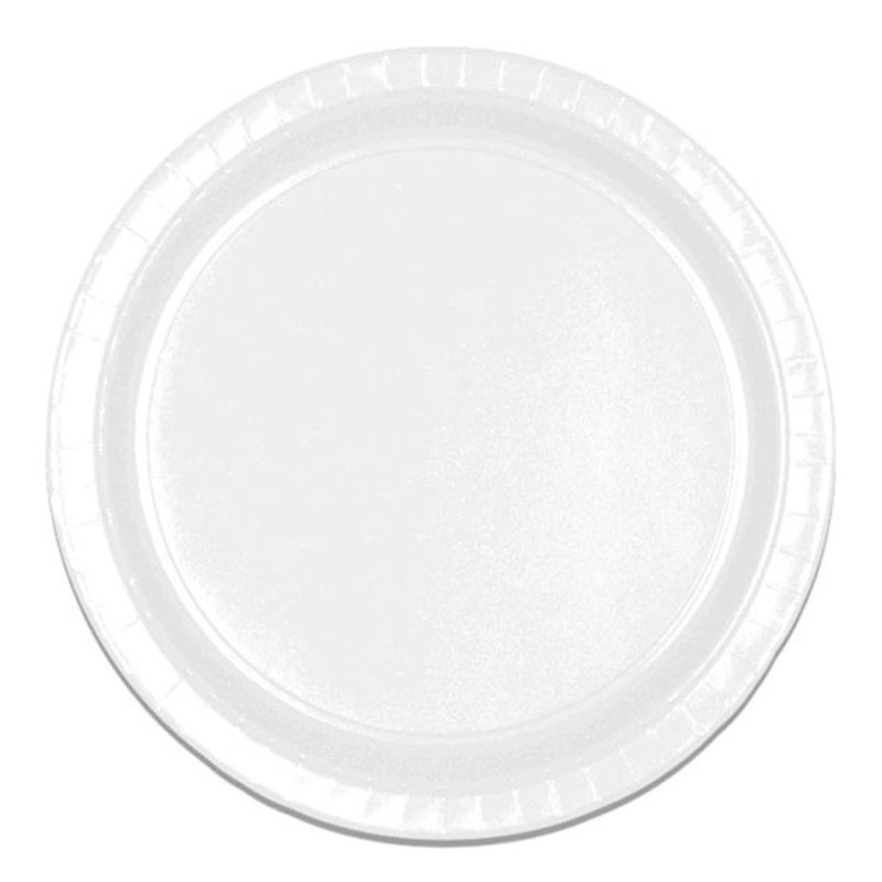 White Round Paper Dinner Plates - 9", 8 Count -