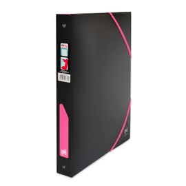 OXFORD Nomade For Students A4XL 40mm Spine 4 Ring Binder Polypropylene Two Tone Black Pink
