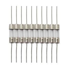 Tegg 10pcs 5x20mm Glass Cartridge Axial Lead Fuse Resistor Insurance Tube Fusible Cutout with Lead Wire 2AMP