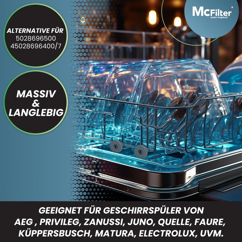Dishwasher Unterkorbrollen | Contents: 8 Suitable for AEG Favorit Zanussi,