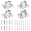 Swpeet 4pcs M8 304 Stainless Steel Silver Square Pad Eye