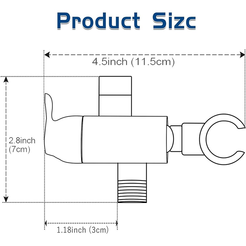 YDmeet Shower Arm Diverter with Handshower Mount, G1/2 Brass Shower