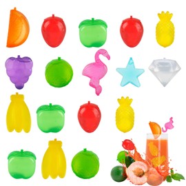 CIYIN Reusable Ice Cubes, Pack of 25 Ice Cubes, Plastic Fruits, Plastic Ice Cubes, Ice Cubes in Fruits, Ice Cubes for Cooling Drinks, Party Decoration Drinking
