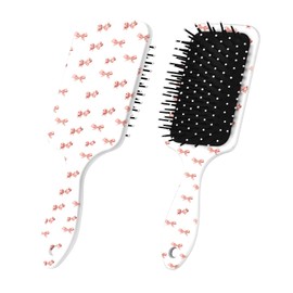 GABraden Paddle Detangler Hair Brush,Soft Bristles for Effortless Tangle Removal,Minimal Frizz and Breakage,Cute Detangling Hairbrush for Women Men Boys Girls Wet Dry All Hair Types(Pink Small Bow)