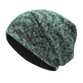 ZLYC Women Slouchy Jersey Beanie Summer Knit Hat Thin Stretch Skull Caps(Mixed Green),One Size