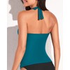 Tempt Me Women’s Teal Tankini Top Halter Tummy Control Swim