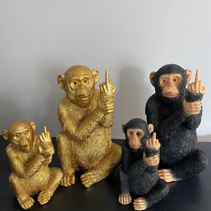 RP Medium Resin Rude Monkey Ornament 19cm Statue Sculpture Figurine