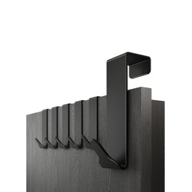 Menz Premium Door Hooks Set of 6 Black Door Hooks for Hanging with High Load Capacity Functional Coat Hooks Door as Door Coat Rack for Hanging, Door Hook Rail for Hanging