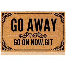 bouulm Go Away Go on Now Git 30"x18" Large Front Door Mat Outdoor Entrance Funny Doormats for Entrance Way Outdoors Indoor Washable Cute Holiday Welcome Mats for Entryway with Rubber Backing