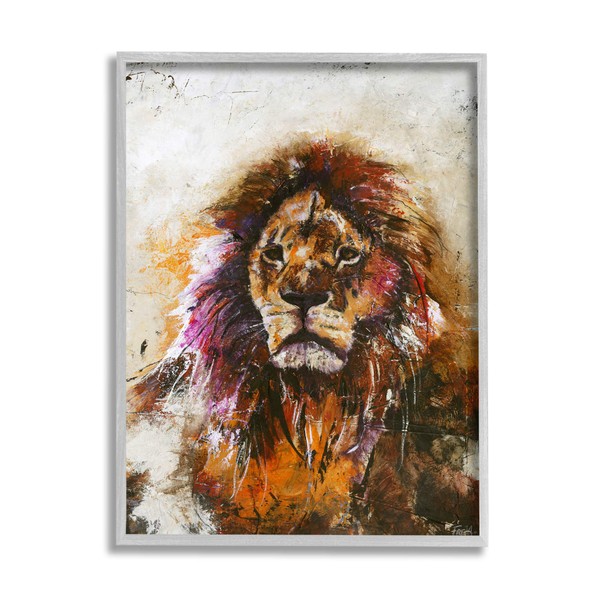 Stupell Industries Abstract Lion's Mane Over Distressed Tan Brown, Design