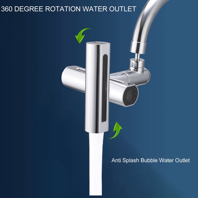 Waterfall Universal Faucet Extender Copper and ABS Anti Splashing Bathroom