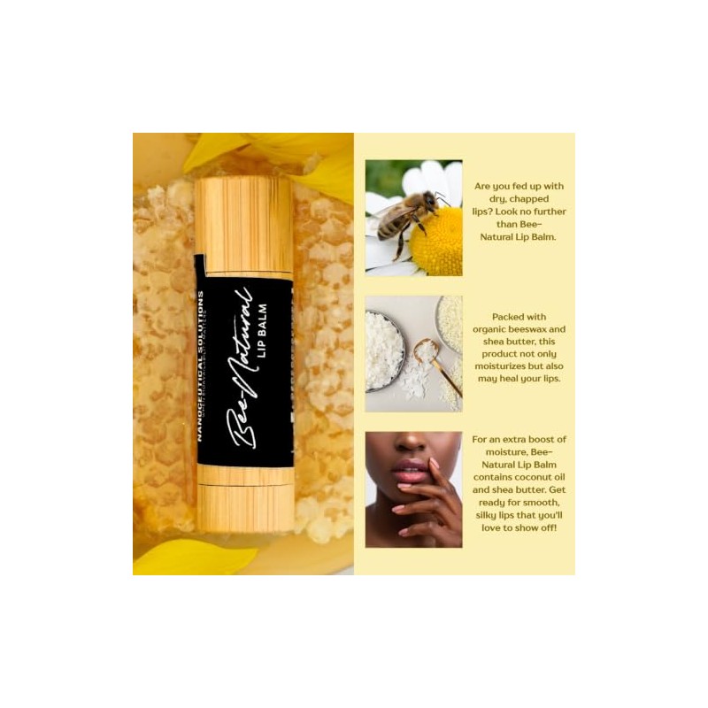 Nanoceutical Solutions Bálsamo Labial Natural Bee, Cera De Abejas Orgánica,