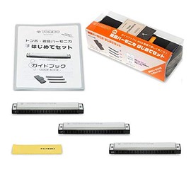 Tombow 3121HRB Double Tone Harmonica Set, Black