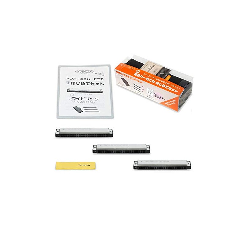 Tombow 3121HRB Double Tone Harmonica Set, Black