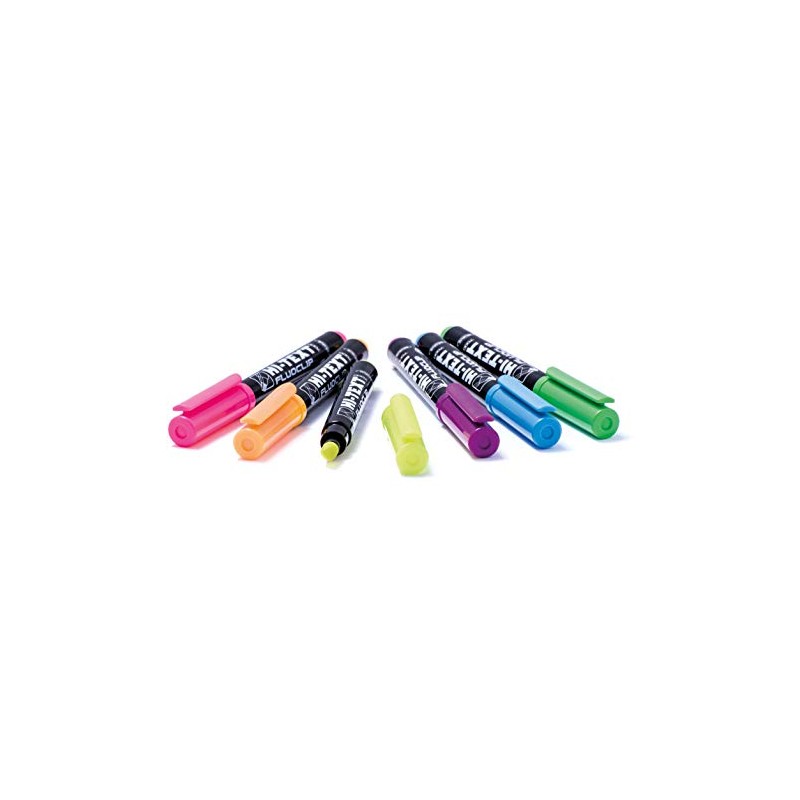 Hi-Text 7000 Fluoclip Chisel Tip Highlighter Pens (Pack of 12)
