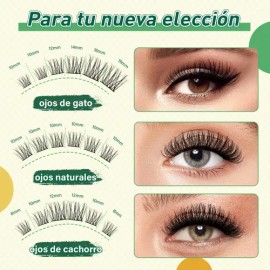 Extensiones De Pestañas Sylvia Verde Mixta Gruesa Natural Espesor 0.07 mm Largo 1.8 cm Tipo de curvatura D