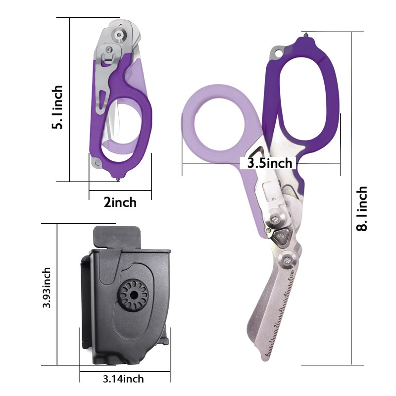 Elegital Emergency Response Shears,Stainless Steel Trauma Shears, Outdoor Camping Rescue