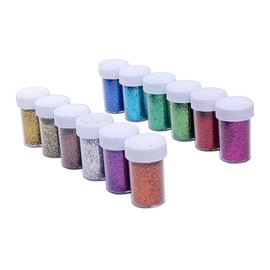 Angoily Color DIY Glitter Powder for Crafts Nail Art Decorations Bottles of Multi Function Shiny Pigment for Home School Creativity