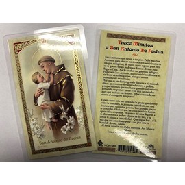 Holy Prayer Cards For 3 Minutes with Saint Anthony De Padua in Spanish