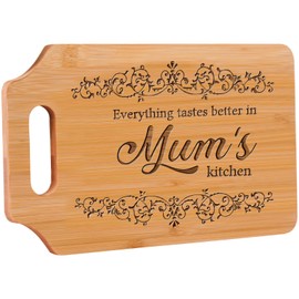 AUAUY Muttertagsgeschenke für Mum - Graviertes Bambus Schneidebrett, Beste Mum Geschenk, Geburtstagsgeschenk für Mum, Geschenk Mum Geburtstag