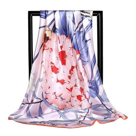 FAIRYGATE Womens 35 inch Large Satin Silk Feeling Formal Square Neck Scarf Head Hair Scarfs Wraps 90x90cm 74010