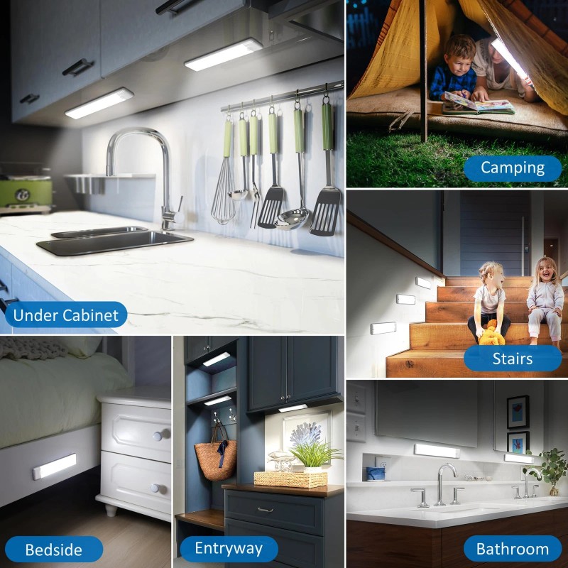 YLXS Motion Sensor Under Cabinet Lights, Magnetic Rechargeable Under Counter