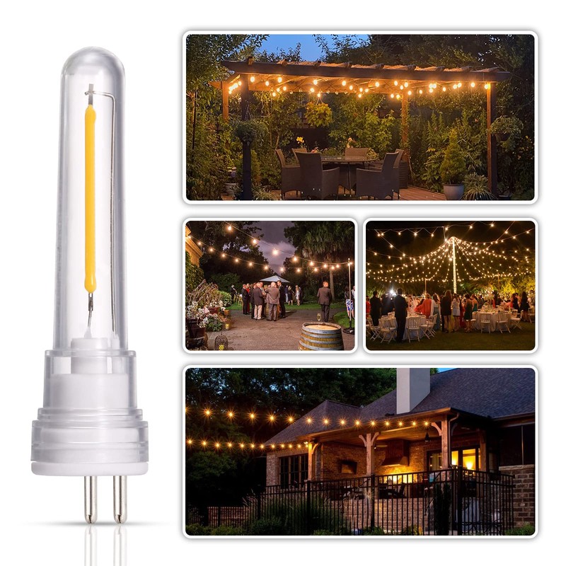 DGE S14 LED Bulb 6 Pack String Light Bulbs 1.5
