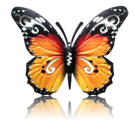 Soulnioi Hanging Wind Spinners Yard Decorations Outdoor Wind Spinners For Yard and Garden 3D Wind Spinner for Indoor Outdoor Garden Decoration, Iron Butterfly Yellow