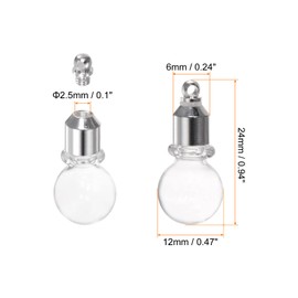 HARFINGTON 5pcs Name on Rice Glass Vial Pendant 6mm Width Crystal Shape Screw Cap Pendant Clear Vial Necklace Hanging Wish Bottles for Liquid Sand Ashes DIY Pendant Craft Souvenirs