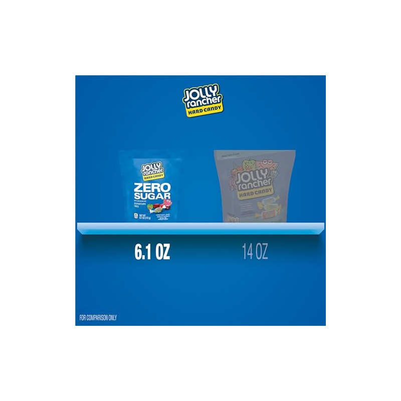 JOLLY RANCHER Zero Sugar Assorted Fruit Flavored Hard Candy Bag,