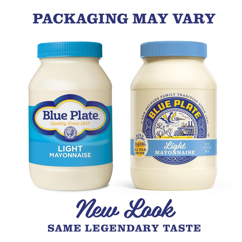 Blue Plate Light Mayonnaise, 30 Fl Oz Jar (Pack of