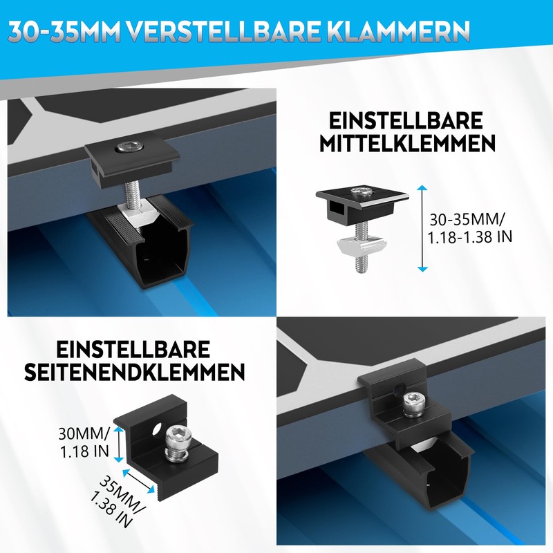 BOSYTRO PV Bracket Mounting Set, Solar Module Bracket for 2