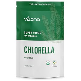 VIZANA NUTRITION | Chlorella Orgánica Certificada USDA en Polvo 100g, Pared Celular Rota.