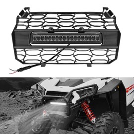 LitMiRaCle Front Mesh Grille with Light Bar for 2024+ Polaris RZR XP 1000, Waterproof Mesh Grille with Ultra Bright LED Spotlight Compatible with 2024+ Polaris RZR XP 1000/XP 4 1000 Accessories