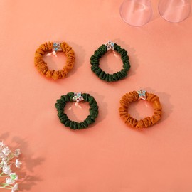 Estele Multicolor Compact Type Hair Rubber Bands for Womens/girlss/girls (Pack of 4), 1 count (Pack of 4), Synthetic Fiber, No Gemstone